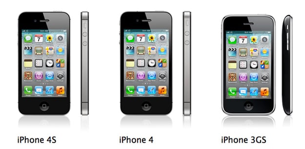 Compare Phones, iPhone 4S, iPhone 4, iPhone 3GS