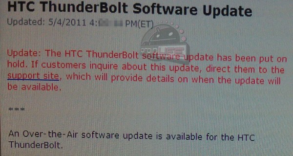 ThunderBolt Update Delay