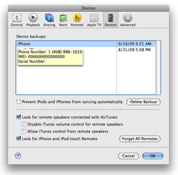 delete iPhone backups