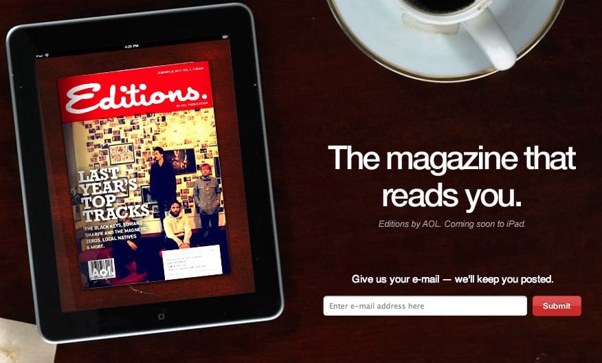 AOL Editions Sign Up Page