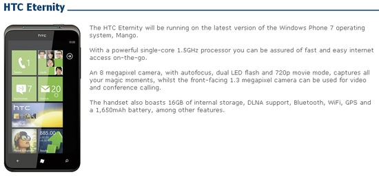 HTC Eternity