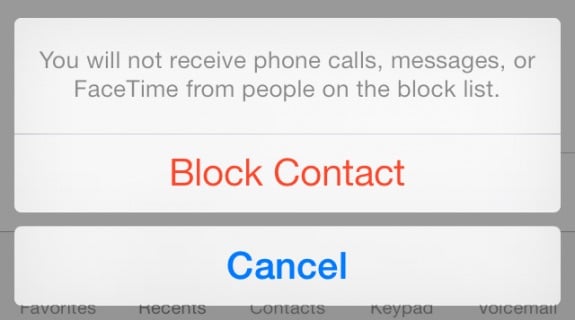 You can block contacts and unknown users in iOS 8.