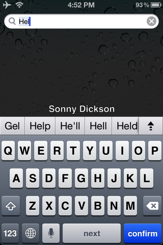 iPhone 4 Android autocorrect bar