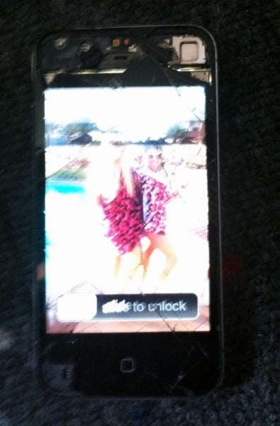iPhone 4 broken screen on iPhone 4 broken screen on