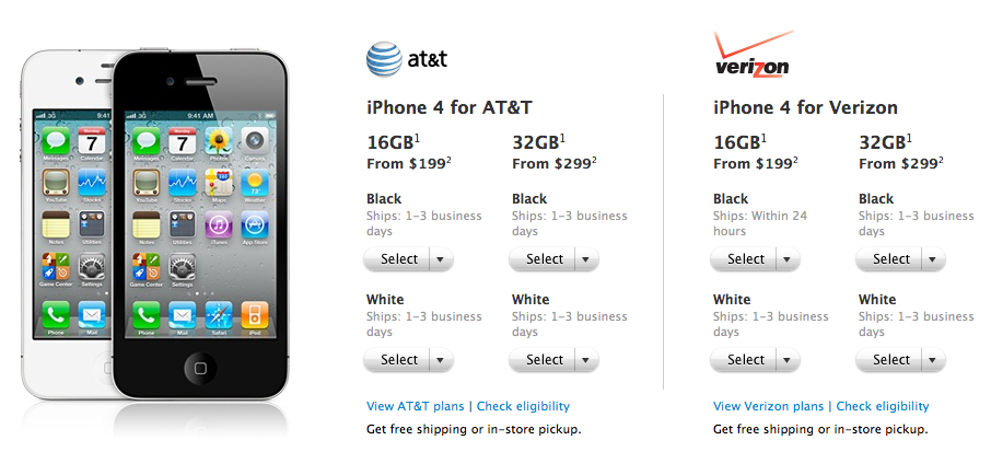 iPhone 4 ship times