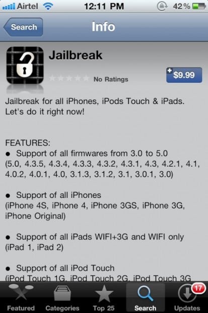 iPhone 4S Jailbreak app