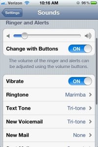 iPhone 4S Settings - New Ringtone