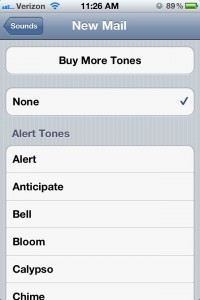 iPhone 4S Settings - Email Notifications