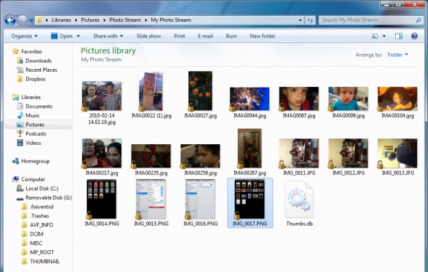 My Photo Stream folder on Windows 7