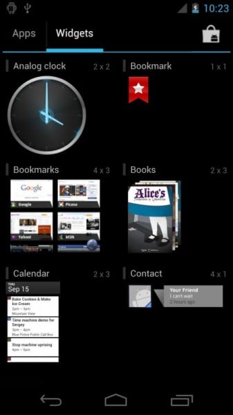 Leaked Screenshots Detail Android Ice Cream Sandwich Widgets.