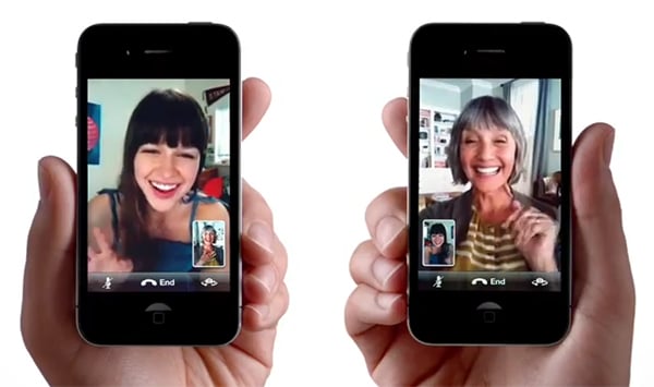 screen from an iphone 4 commercial