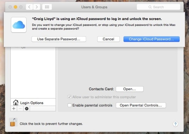 change mac password