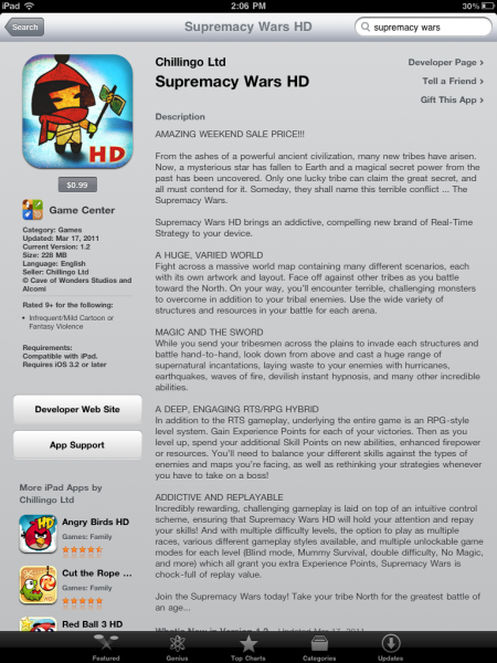 Supremecy Wars HD for iPad