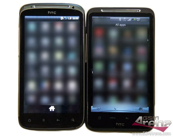 HTC Pyramid next to HTC Desire HD