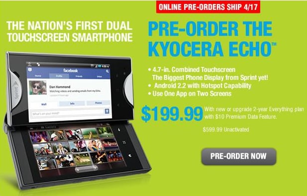 Kyocera Echo Pre-Order