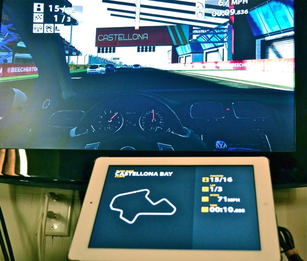 Real Racing HD lets you play using your iOS device as a controller
