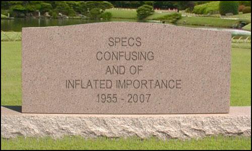 specs are dead tombstone