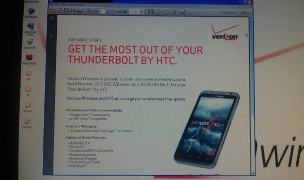 HTC ThunderBolt Update