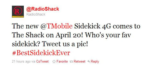 Radio Shack Sidekick 4G Launch
